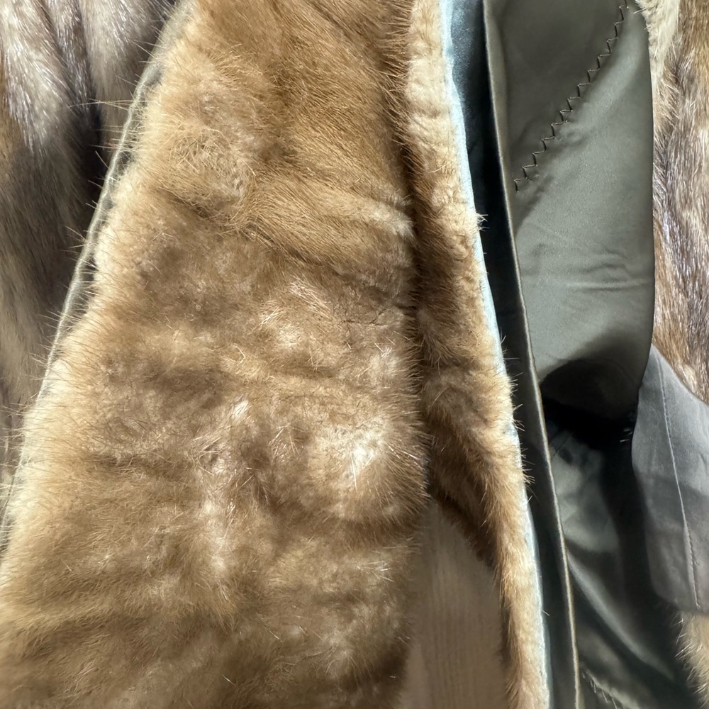 Custom made Mink Fur coat ladies Size 12-14 Jacket with Plush Fur Collar - Picture 13 of 16